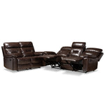 Load image into Gallery viewer, Baxton Studio Byron Modern And Contemporary Dark Brown Faux Leather Upholstered 2-Piece Reclining Living Room Set
