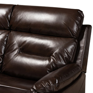 Baxton Studio Byron Modern And Contemporary Dark Brown Faux Leather Upholstered 2-Piece Reclining Living Room Set