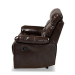 Load image into Gallery viewer, Baxton Studio Byron Modern And Contemporary Dark Brown Faux Leather Upholstered 2-Seater Reclining Loveseat
