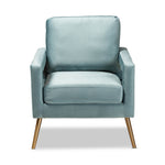 Load image into Gallery viewer, Baxton Studio Leland Glam and Luxe Velvet Fabric Upholstered and Gold Finished Armchair
