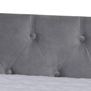 Baxton Studio Larkin Modern and Contemporary Velvet Fabric Upholstered Daybed with Trundle