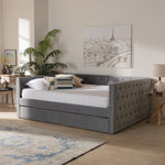 Load image into Gallery viewer, Baxton Studio Larkin Modern and Contemporary Velvet Fabric Upholstered Daybed with Trundle
