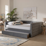 Load image into Gallery viewer, Baxton Studio Larkin Modern and Contemporary Velvet Fabric Upholstered Daybed with Trundle
