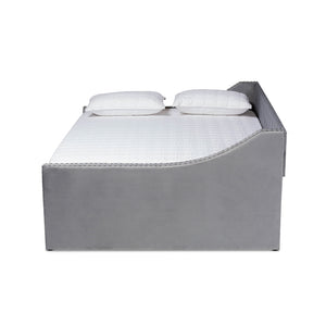 Baxton Studio Raphael Modern and Contemporary Velvet Fabric Upholstered Daybed with Trundle