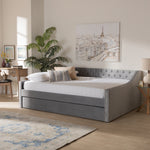 Load image into Gallery viewer, Baxton Studio Raphael Modern and Contemporary Velvet Fabric Upholstered Daybed with Trundle
