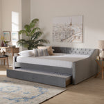 Load image into Gallery viewer, Baxton Studio Raphael Modern and Contemporary Velvet Fabric Upholstered Daybed with Trundle
