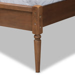 Load image into Gallery viewer, Baxton Studio Elston Mid-Century Modern Walnut Brown Finished Wood And Synthetic Rattan Full Size Platform Bed
