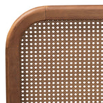 Load image into Gallery viewer, Baxton Studio Elston Mid-Century Modern Walnut Brown Finished Wood And Synthetic Rattan Full Size Platform Bed
