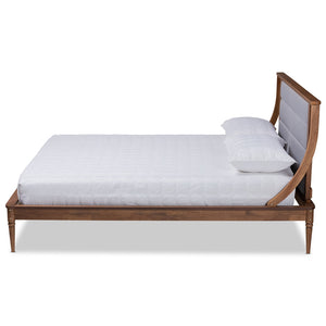 Baxton Studio Regis Modern and Contemporary Transitional Fabric Upholstered and Finished Wood Platform Bed