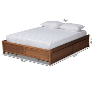 Baxton Studio Yara Modern And Contemporary Walnut Brown Finished Wood King Size 4-Drawer Platform Storage Bed Frame