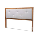 Load image into Gallery viewer, Baxton Studio Abner Modern And Contemporary Transitional Light Grey Fabric Upholstered And Walnut Brown Finished Wood Queen Size Headboard
