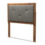 Load image into Gallery viewer, Baxton Studio Abner Modern And Contemporary Transitional Dark Grey Fabric Upholstered And Walnut Brown Finished Wood Twin Size Headboard
