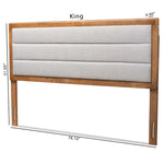 Load image into Gallery viewer, Baxton Studio Dexter Modern And Contemporary Light Grey Fabric Upholstered And Walnut Brown Finished Wood King Size Headboard
