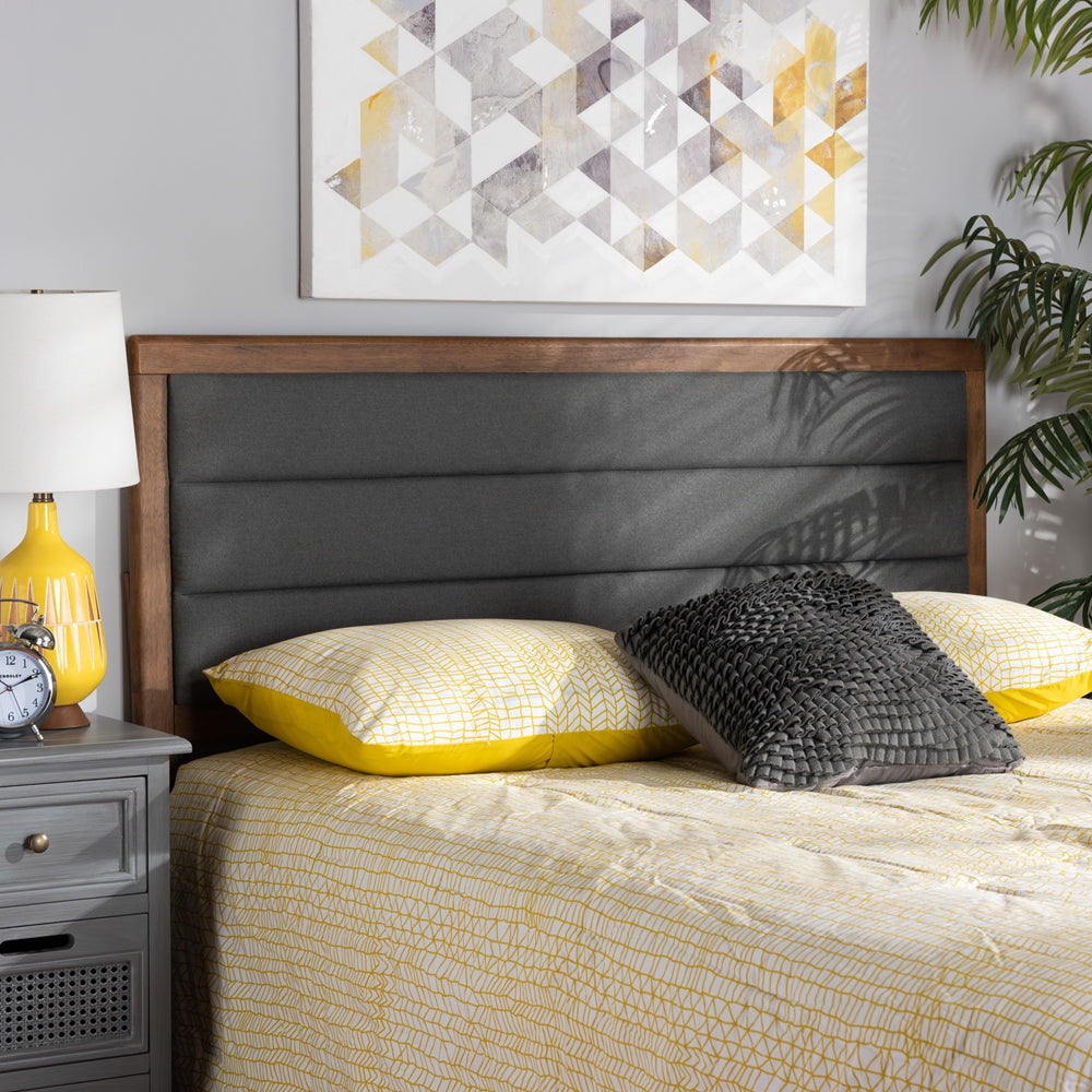 Baxton Studio Dexter Modern and Contemporary Fabric Upholstered and Finished Wood Headboard