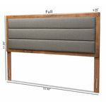 Load image into Gallery viewer, BAXTON STUDIO DEXTER MODERN AND CONTEMPORARY DARK GREY FABRIC UPHOLSTERED AND WALNUT BROWN FINISHED WOOD FULL SIZE HEADBOARD
