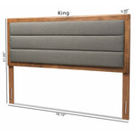 Load image into Gallery viewer, Baxton Studio Dexter Modern And Contemporary Dark Grey Fabric Upholstered And Walnut Brown Finished Wood Queen Size Headboard
