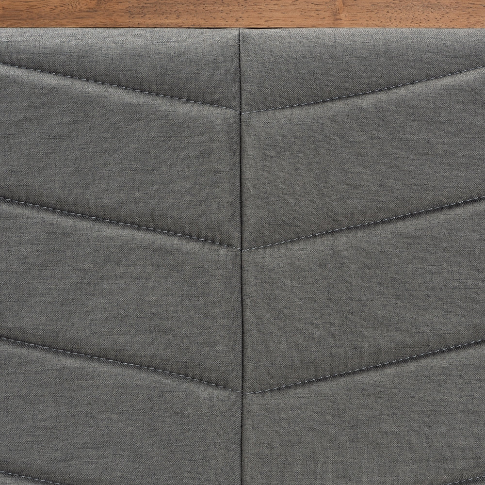 Baxton Studio Iden Modern and Contemporary Fabric Upholstered and Finished Wood Headboard