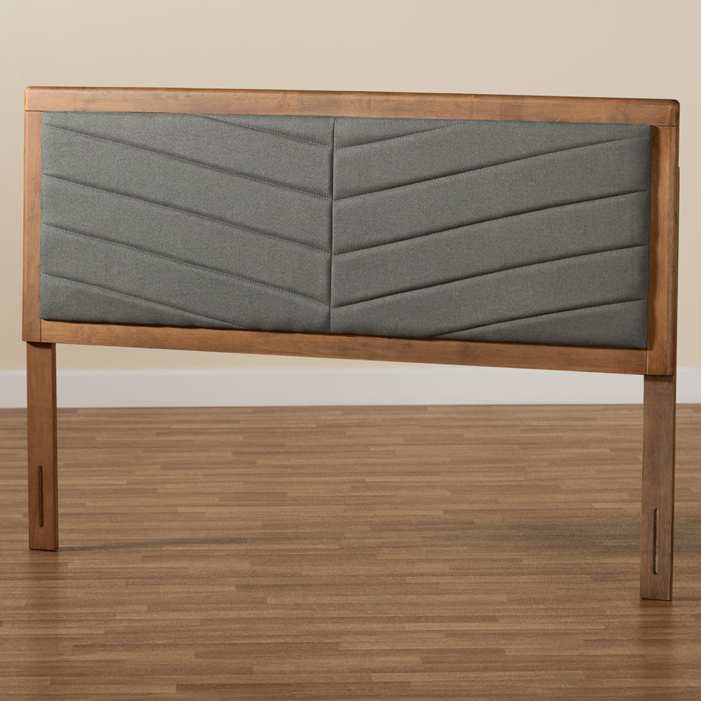 Baxton Studio Iden Modern and Contemporary Fabric Upholstered and Finished Wood Headboard