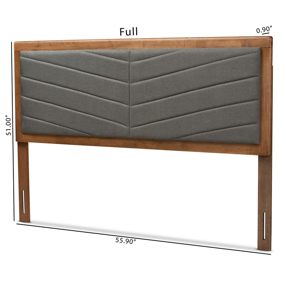 Baxton Studio Iden Modern and Contemporary Fabric Upholstered and Finished Wood Headboard