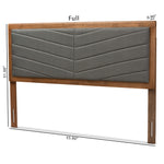 Load image into Gallery viewer, BAXTON STUDIO IDEN MODERN AND CONTEMPORARY DARK GREY FABRIC UPHOLSTERED AND WALNUT BROWN FINISHED WOOD KING SIZE HEADBOARD
