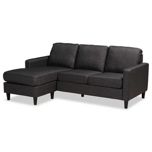 Baxton Studio Miles Modern and Contemporary Fabric Upholstered Sectional Sofa with Left Facing Chaise