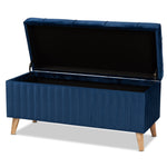 Load image into Gallery viewer, Baxton Studio Hanley Modern and Contemporary Velvet Fabric Upholstered and Finished Wood Storage Ottoman
