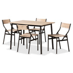 Load image into Gallery viewer, Baxton Studio Carmen Modern And Contemporary Oak Brown Finished Wood And Dark Brown Metal 5-Piece Dining Set
