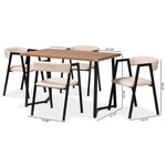 Load image into Gallery viewer, Baxton Studio Delgado Modern And Contemporary Beige Fabric Upholstered And Black Metal 5-Piece Dining Set
