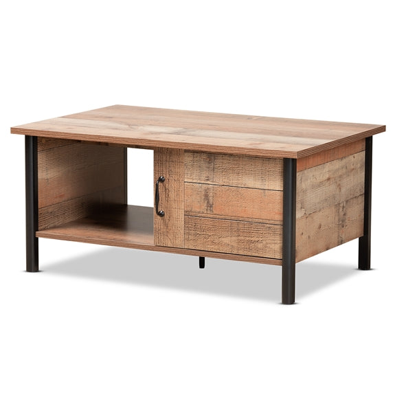 Baxton Studio Vaughan Modern and Contemporary Two-Tone Rustic Finished Wood Coffee Table