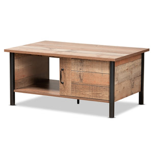 Baxton Studio Vaughan Modern and Contemporary Two-Tone Rustic Finished Wood Coffee Table