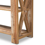 Load image into Gallery viewer, BAXTON STUDIO ANGELO MODERN AND CONTEMPORARY RUSTIC OAK BROWN FINISHED WOOD CONSOLE TABLE
