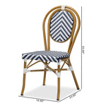 Load image into Gallery viewer, Baxton Studio Alaire Classic French Indoor And Outdoor Blue And White Bamboo Style Stackable 2-Piece Bistro Dining Chair Set
