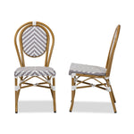 Load image into Gallery viewer, Baxton Studio Alaire Classic French Indoor And Outdoor Grey And White Bamboo Style Stackable 2-Piece Bistro Dining Chair Set
