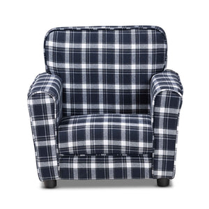 Baxton Studio Talma Modern and Contemporary Plaid Fabric Upholstered Kids Armchair