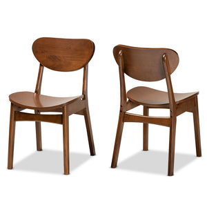 Baxton Studio Katya Mid-Century Modern Finished Wood 2-Piece Dining Chair Set