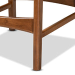 Load image into Gallery viewer, BAXTON STUDIO KATYA MID-CENTURY MODERN SAND FABRIC UPHOLSTERED AND WALNUT BROWN FINISHED WOOD 2-PIECE COUNTER STOOL SET
