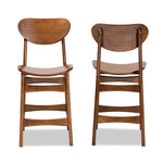 Load image into Gallery viewer, Baxton Studio Katya Mid-Century Modern Walnut Brown Finished Wood 2-Piece Counter Stool Set
