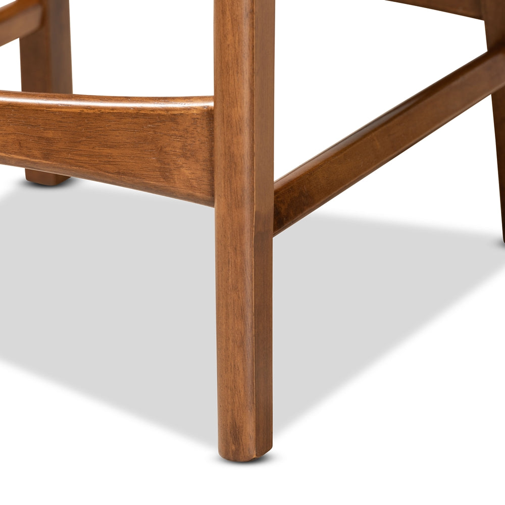 BAXTON STUDIO KATYA MID-CENTURY MODERN WALNUT BROWN FINISHED WOOD 2-PIECE COUNTER STOOL SET