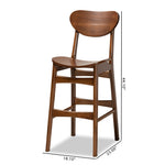 Load image into Gallery viewer, Baxton Studio Katya Mid-Century Modern Walnut Brown Finished Wood 2-Piece Bar Stool Set
