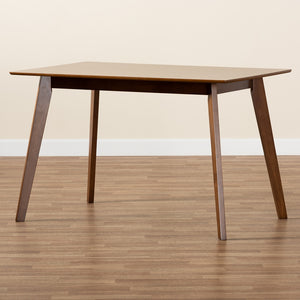 Baxton Studio Maila Mid-Century Modern Transitional Walnut Brown Finished Wood Dining Table