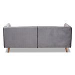 Load image into Gallery viewer, Baxton Studio Beacher Modern And Contemporary Grey Velvet Fabric Upholstered And Walnut Brown Finished Wood Sofa
