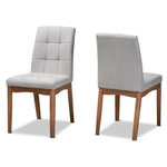 Load image into Gallery viewer, Baxton Studio Tara Mid-Century Modern Transitional Light Grey Fabric Upholstered And Walnut Brown Finished Wood 2-Piece Dining Chair Set
