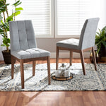 Load image into Gallery viewer, Baxton Studio Tara Mid-Century Modern Transitional Light Grey Fabric Upholstered And Walnut Brown Finished Wood 2-Piece Dining Chair Set
