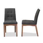 Load image into Gallery viewer, Baxton Studio Tara Mid-Century Modern Transitional Dark Grey Fabric Upholstered And Walnut Brown Finished Wood 2-Piece Dining Chair Set
