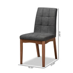 Load image into Gallery viewer, Baxton Studio Tara Mid-Century Modern Transitional Dark Grey Fabric Upholstered And Walnut Brown Finished Wood 2-Piece Dining Chair Set
