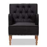 Load image into Gallery viewer, Baxton Studio Eri Contemporary Glam and Luxe Velvet Upholstered and Walnut Brown Finished Wood Armchair
