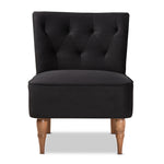 Load image into Gallery viewer, Baxton Studio Harmon Modern and Contemporary Transitional Velvet Fabric Upholstered and Walnut Brown Finished Wood Accent Chair

