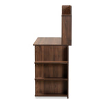 Load image into Gallery viewer, Baxton Studio Garnet Modern And Contemporary Walnut Brown Finished Wood Desk With Shelves
