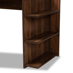 Load image into Gallery viewer, Baxton Studio Garnet Modern And Contemporary Walnut Brown Finished Wood Desk With Shelves
