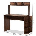 Load image into Gallery viewer, Baxton Studio Garnet Modern And Contemporary Walnut Brown Finished Wood Desk With Shelves
